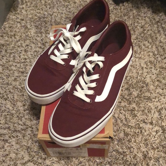 burgundy vans womens